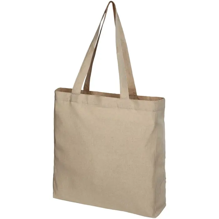 Bolsa Tote de algodón reciclado de 210 g/m² con refuerzos Algodón reciclado Poliéster reciclado, 210 g/m2 - Igim miniatura 1