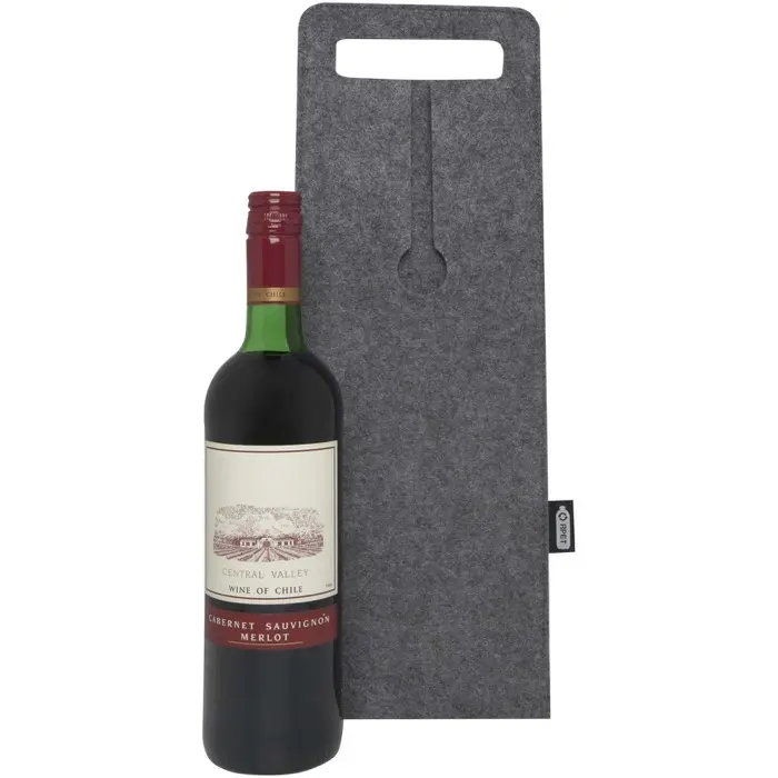 Bolsa de vino de fieltro reciclado GRS de 75 cl Poliéster reciclado con certificado GRS - Oswu miniatura 4