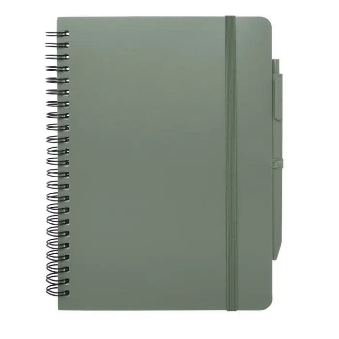 Libreta de tapa dura A5 de plástico procedente del océano con bolígrafo Papel certificado FSC, Plástico reciclado - Naem miniatura 2