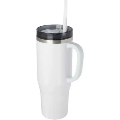 Vaso térmico con pajita de 1200 ml con certificado RCS Plástico reciclado, Acero inoxidable reciclado - Orfa