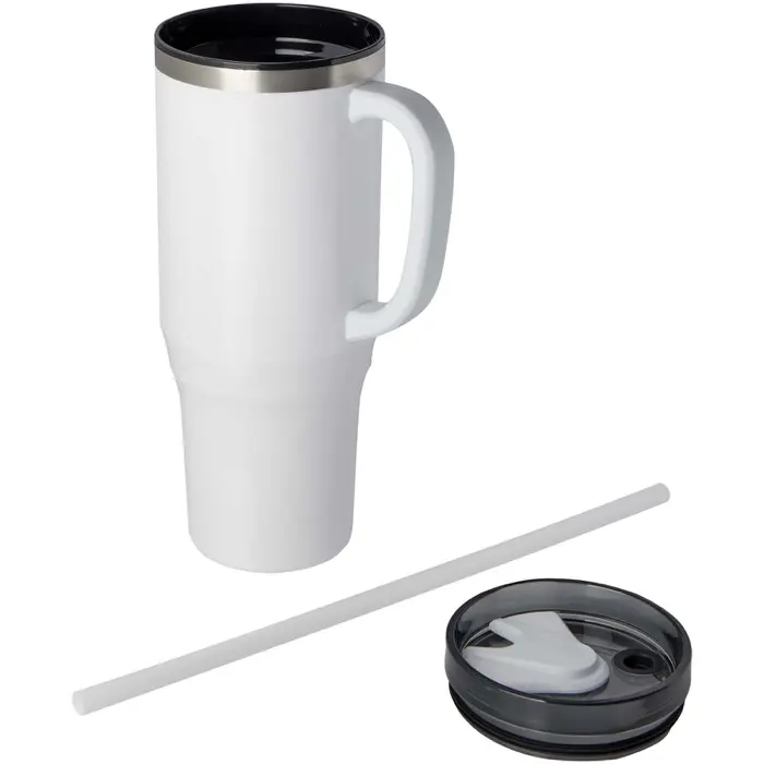 Vaso térmico con pajita de 1200 ml con certificado RCS Plástico reciclado, Acero inoxidable reciclado - Orfa miniatura 3