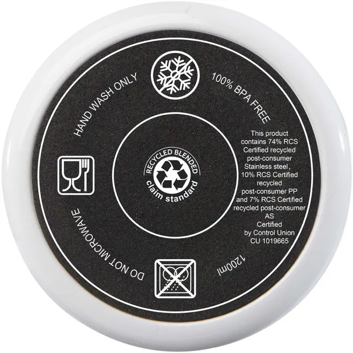 Vaso térmico con pajita de 1200 ml con certificado RCS Plástico reciclado, Acero inoxidable reciclado - Orfa miniatura 4