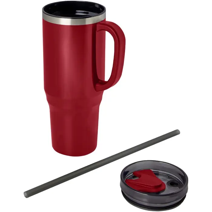 Vaso térmico con pajita de 1200 ml con certificado RCS Plástico reciclado, Acero inoxidable reciclado - Orfa miniatura 3