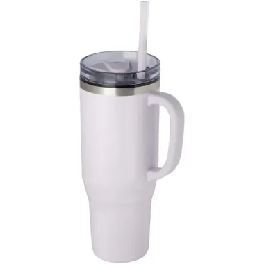 Vaso térmico con pajita de 1200 ml con certificado RCS Plástico reciclado, Acero inoxidable reciclado - Orfa