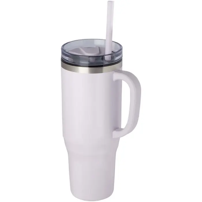 Vaso térmico con pajita de 1200 ml con certificado RCS Plástico reciclado, Acero inoxidable reciclado - Orfa miniatura 1