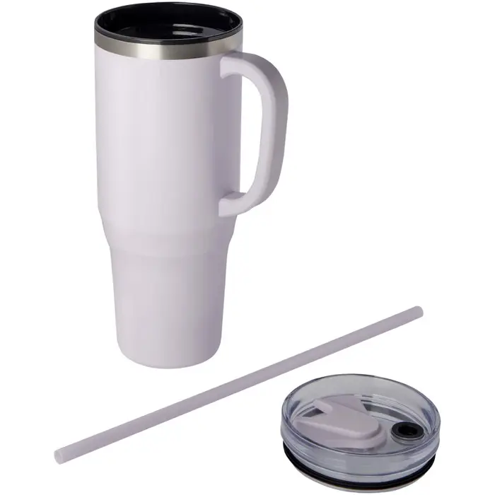 Vaso térmico con pajita de 1200 ml con certificado RCS Plástico reciclado, Acero inoxidable reciclado - Orfa miniatura 3
