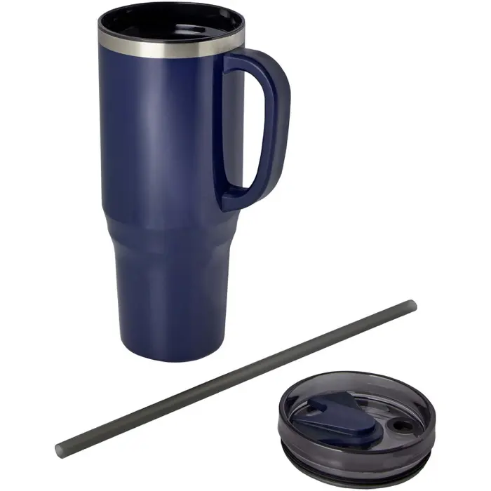 Vaso térmico con pajita de 1200 ml con certificado RCS Plástico reciclado, Acero inoxidable reciclado - Orfa miniatura 3