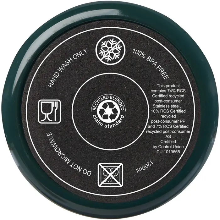 Vaso térmico con pajita de 1200 ml con certificado RCS Plástico reciclado, Acero inoxidable reciclado - Orfa miniatura 4