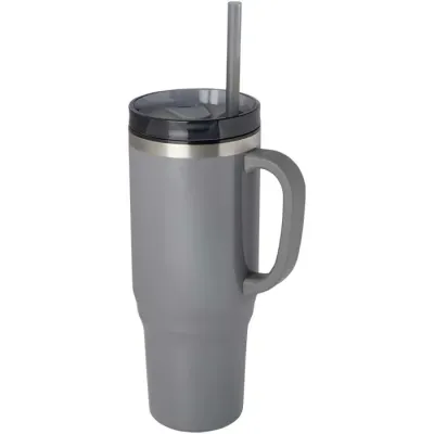 Vaso térmico con pajita de 1200 ml con certificado RCS Plástico reciclado, Acero inoxidable reciclado - Orfa