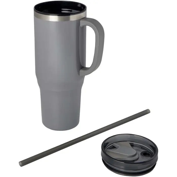 Vaso térmico con pajita de 1200 ml con certificado RCS Plástico reciclado, Acero inoxidable reciclado - Orfa miniatura 3