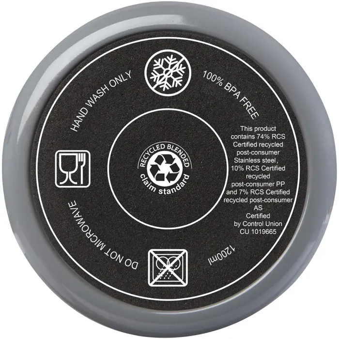 Vaso térmico con pajita de 1200 ml con certificado RCS Plástico reciclado, Acero inoxidable reciclado - Orfa miniatura 4