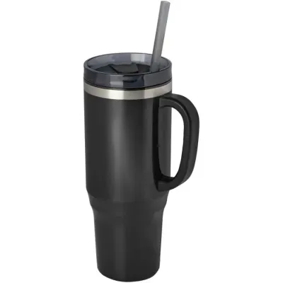 Vaso térmico con pajita de 1200 ml con certificado RCS Plástico reciclado, Acero inoxidable reciclado - Orfa