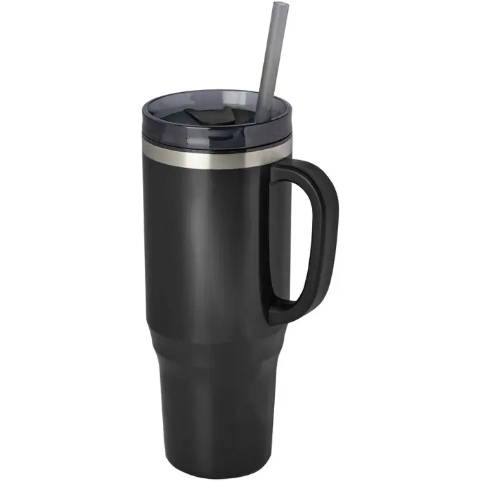 Vaso térmico con pajita de 1200 ml con certificado RCS Plástico reciclado, Acero inoxidable reciclado - Orfa miniatura 1