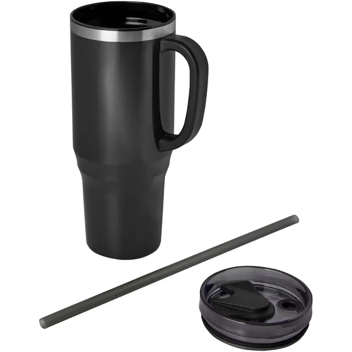 Vaso térmico con pajita de 1200 ml con certificado RCS Plástico reciclado, Acero inoxidable reciclado - Orfa miniatura 3