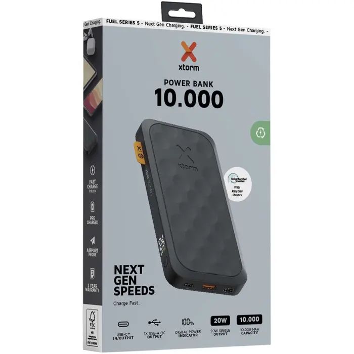 Batería externa de 10 000 mAh y 20 W Plástico ABS reciclado - Kiut miniatura 4