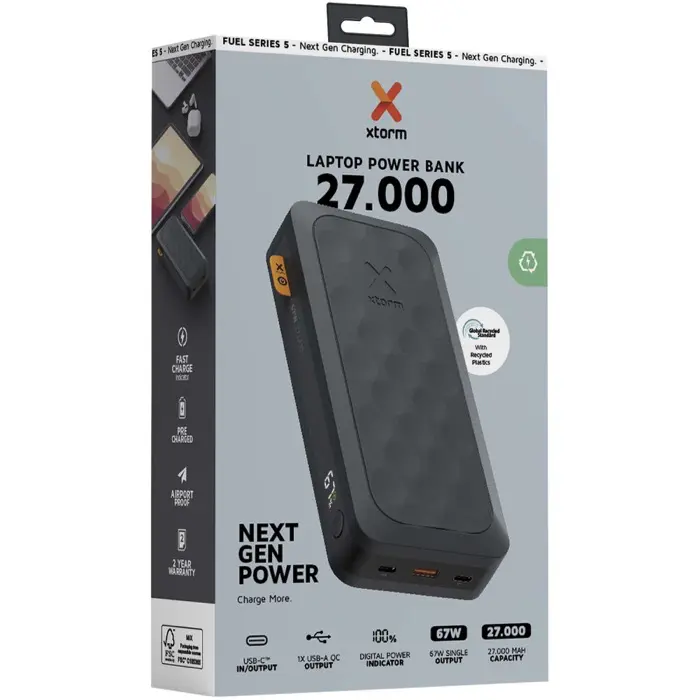 Batería externa de 27 000 mAh y 67 W"Xtorm FS5271 Fuel Series" Plástico ABS reciclado - Osab miniatura 4