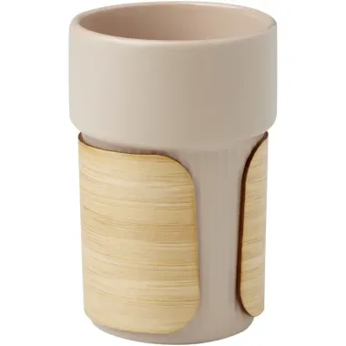 Vaso de 340 ml con funda de bambú 94% Gres esmaltado - Osoz