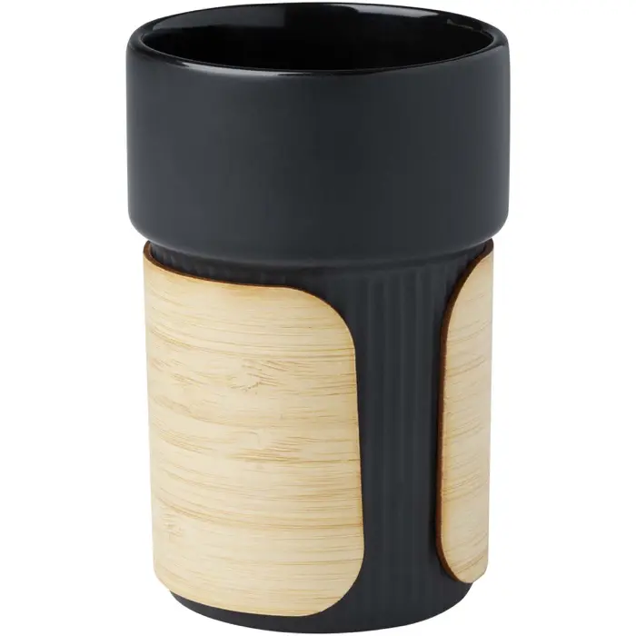Vaso de 340 ml con funda de bambú 94% Gres esmaltado - Osoz miniatura 1