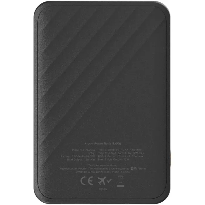 Batería externa de carga rápida de 12 W y 5000 mAh Plástico ABS reciclado - Cawa miniatura 3