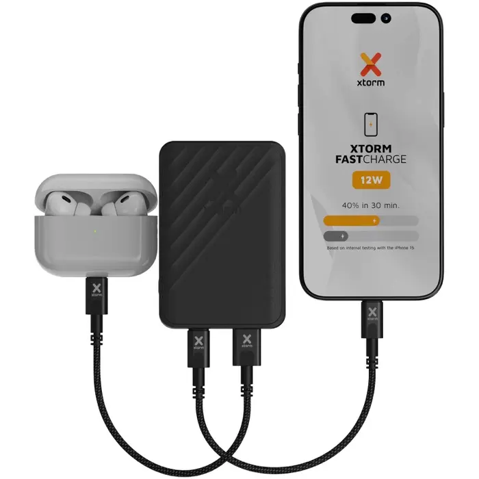 Batería externa de carga rápida de 12 W y 5000 mAh Plástico ABS reciclado - Cawa miniatura 4