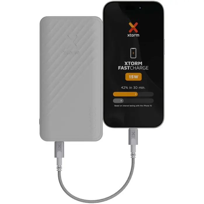 Batería externa de carga rápida de 15 W y 20 000 mAh Plástico ABS reciclado - Ixep miniatura 4