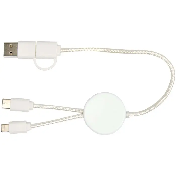 Cable 5 en 1 de plástico reciclado de 30 cm para sincronización de datos y carga rápida de 27 W Plástico ABS reciclado - Ovxu miniatura 3