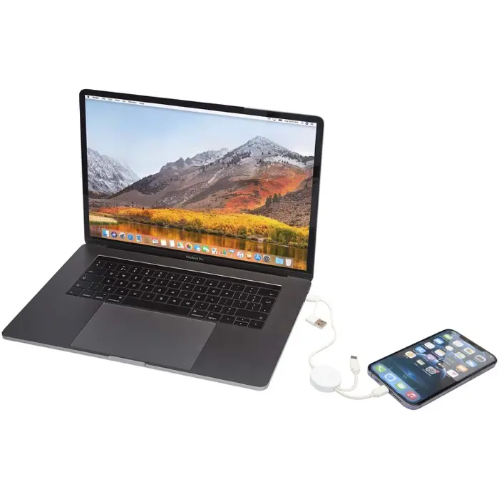 Cable 5 en 1 de plástico reciclado de 30 cm para sincronización de datos y carga rápida de 27 W Plástico ABS reciclado - Ovxu miniatura 7