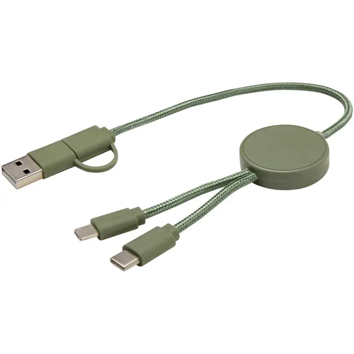 Cable 5 en 1 de plástico reciclado de 30 cm para sincronización de datos y carga rápida de 27 W Plástico ABS reciclado - Ovxu miniatura 5