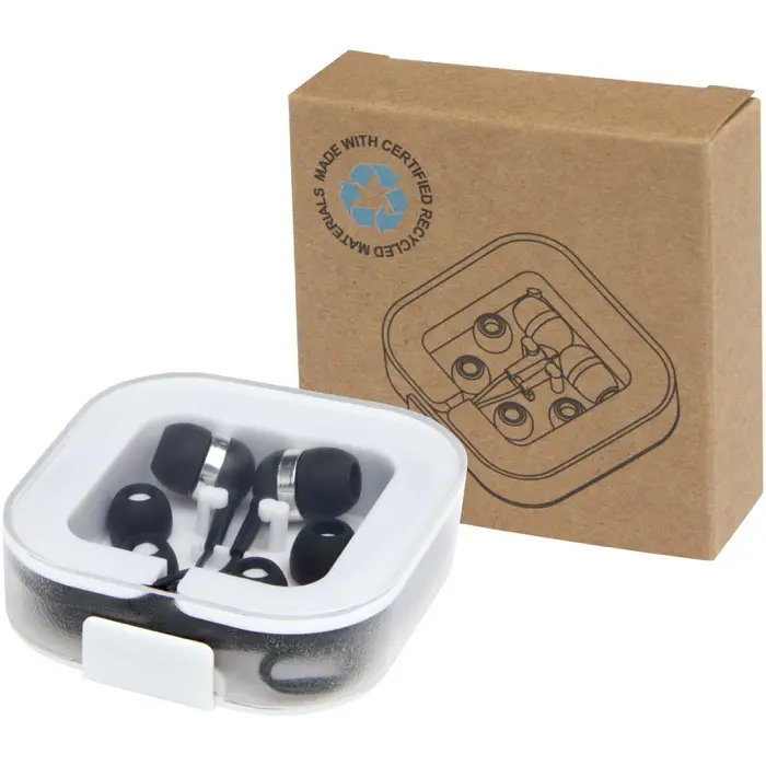 Auriculares tipo C con cable y caja de plástico reciclado Plástico ABS reciclado - Opuz miniatura 1