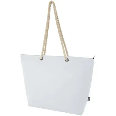 Bolsa de playa refrigeradora de material reciclado GRS con asas de cuerda Poliéster reciclado con certificado GRS - Anxe