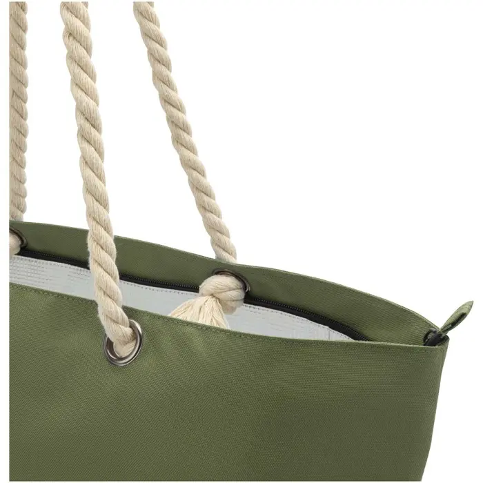 Bolsa de playa refrigeradora de material reciclado GRS con asas de cuerda Poliéster reciclado con certificado GRS - Anxe miniatura 6