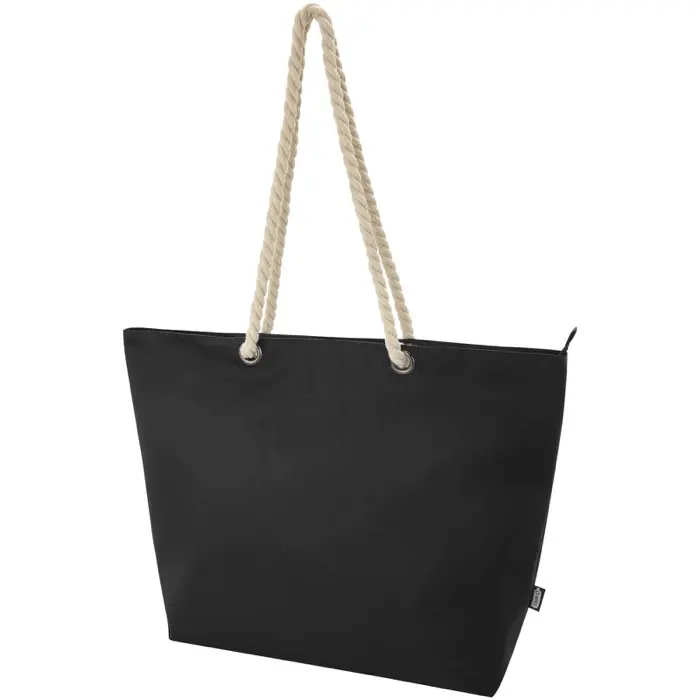 Bolsa de playa refrigeradora de material reciclado GRS con asas de cuerda Poliéster reciclado con certificado GRS - Anxe miniatura 1