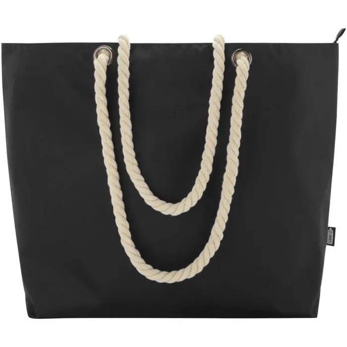 Bolsa de playa refrigeradora de material reciclado GRS con asas de cuerda Poliéster reciclado con certificado GRS - Anxe miniatura 2