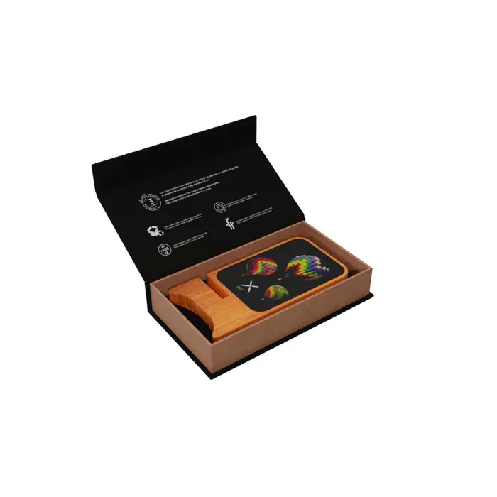 Cargador inalámbrico de madera de 15 W luminoso Madera, Plástico ABS - Obib miniatura 3