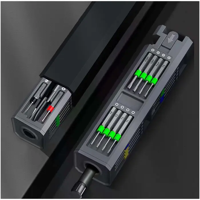 Set de destornilladores y accesorios de reparación de 30 piezas en caja de aluminio Plástico ABS, Aluminio - Ivko miniatura 4