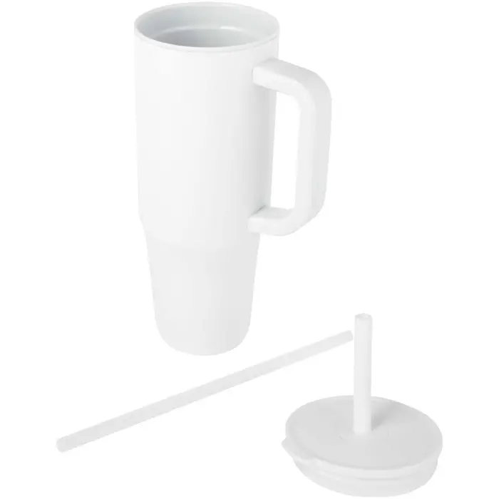 Vaso con aislamiento de 900 ml con certificado RCS y pajita de silicona 90% Acero inoxidable reciclado, 10% Plástico PP - Acav miniatura 3