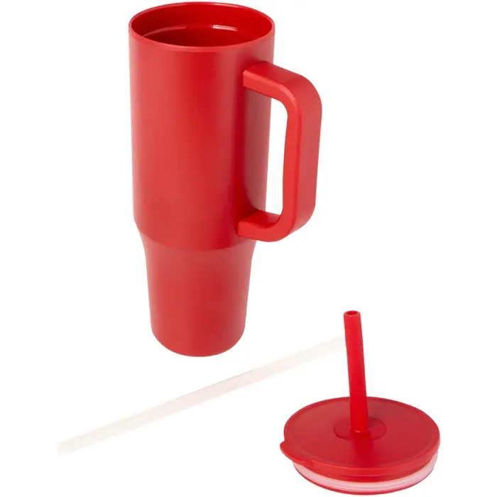 Vaso con aislamiento de 900 ml con certificado RCS y pajita de silicona 90% Acero inoxidable reciclado, 10% Plástico PP - Acav miniatura 3