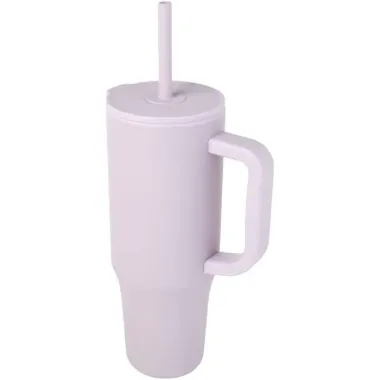 Vaso con aislamiento de 900 ml con certificado RCS y pajita de silicona 90% Acero inoxidable reciclado, 10% Plástico PP - Acav