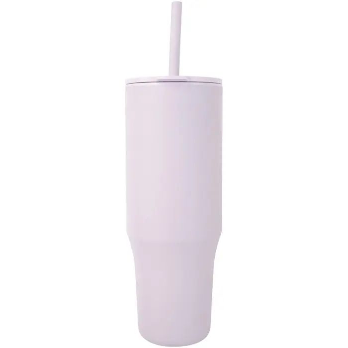 Vaso con aislamiento de 900 ml con certificado RCS y pajita de silicona 90% Acero inoxidable reciclado, 10% Plástico PP - Acav miniatura 2