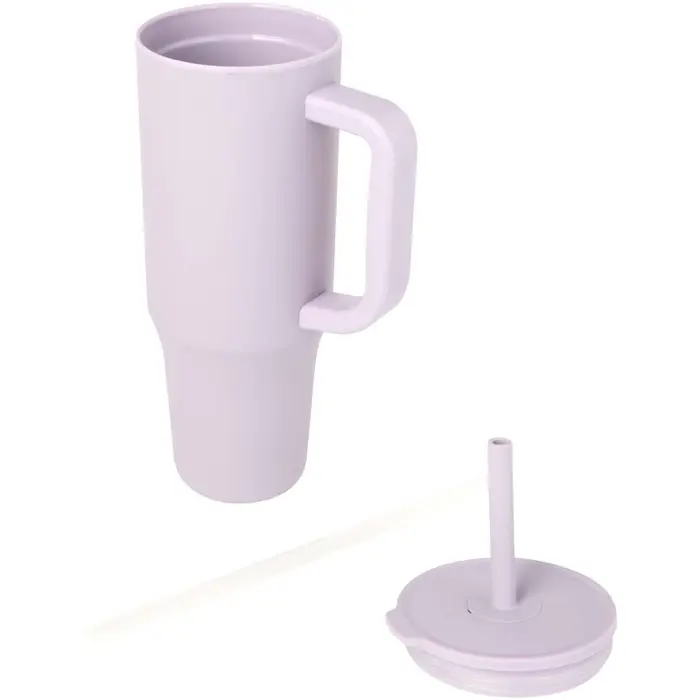 Vaso con aislamiento de 900 ml con certificado RCS y pajita de silicona 90% Acero inoxidable reciclado, 10% Plástico PP - Acav miniatura 3