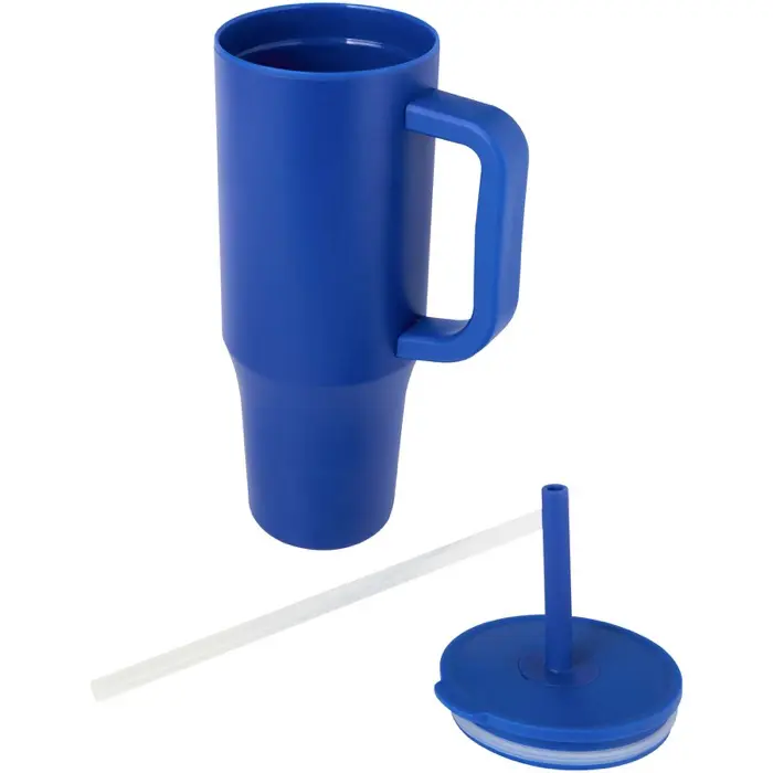 Vaso con aislamiento de 900 ml con certificado RCS y pajita de silicona 90% Acero inoxidable reciclado, 10% Plástico PP - Acav miniatura 3