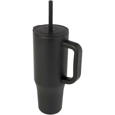 Vaso con aislamiento de 900 ml con certificado RCS y pajita de silicona 90% Acero inoxidable reciclado, 10% Plástico PP - Acav