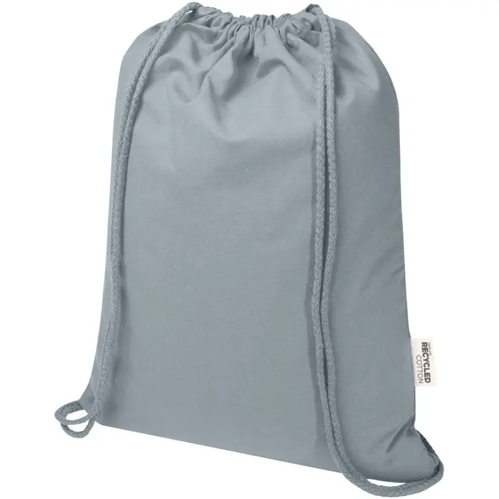 Bolsa de 5 L con cordón de algodón reciclado de 140 g/m² con certificado GRS 60% Algodón reciclado certificado GRS, 40% Poliéster reciclado con certificado GRS, 140 g/ - Pait miniatura 1