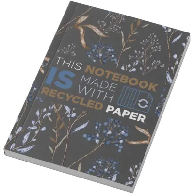 Libreta A6 de tapa blanda con 100 hojas de papel reciclado Papel reciclado, 80% Cartón reciclado, 20% Papel de cartón - Saos