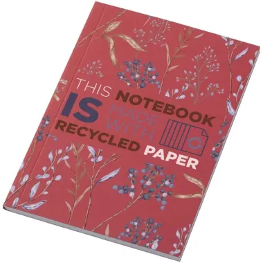 Libreta A6 de tapa blanda con 50 hojas de papel reciclado Papel reciclado, 80% Cartón reciclado, 20% Papel de cartón - Ejje