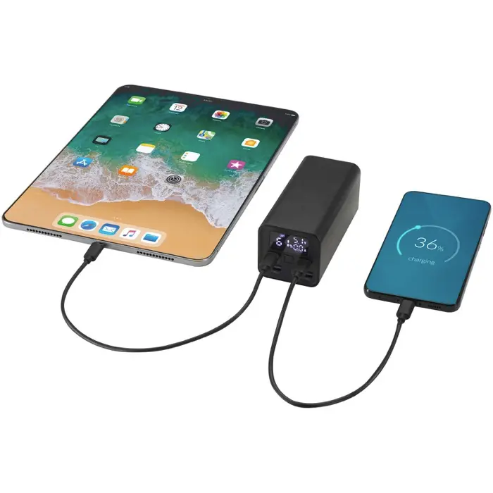 Batería externa para portátil de aluminio reciclado de 20 000 mAh y 70 W Aluminio reciclado - Icis miniatura 7