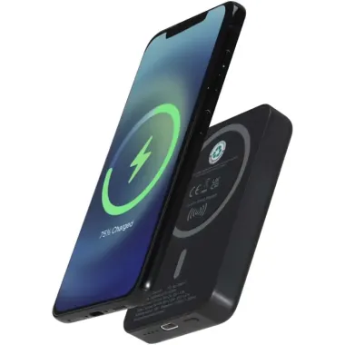 Batería externa inalámbrica magnética de 5000 mAh y 15 W con PD de 20 W fabricada con plástico reciclado Plástico ABS reciclado - Seut