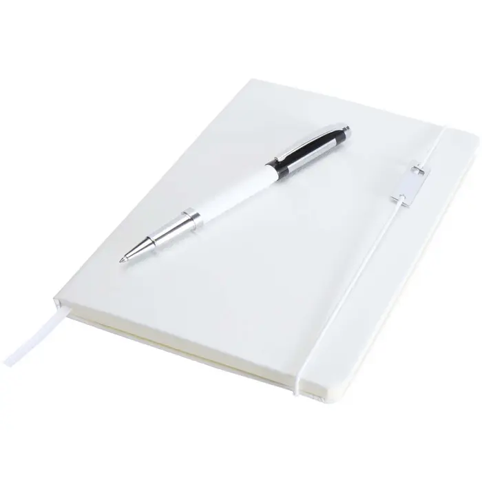 Set de libreta de tapa dura A5 y rollerball Papel certificado FSC - Xofo miniatura 5