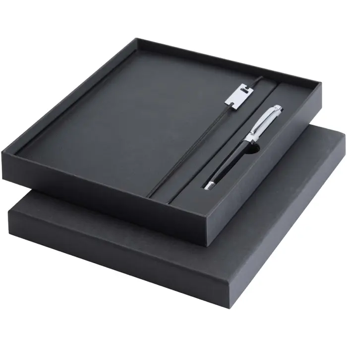Set de libreta de tapa dura A5 y rollerball Papel certificado FSC - Xofo miniatura 1