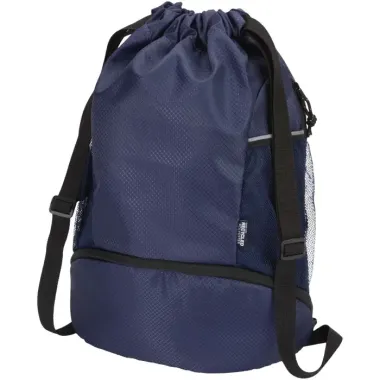 Bolsa deportiva de 18 L con cordón y compartimento inferior de material reciclado con certificado GRS Ripstop Poliéster reciclado con certificado GRS, 420D - Iszo